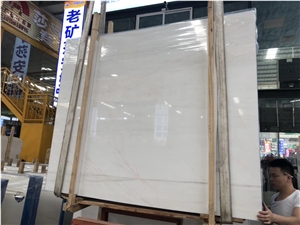 Red Line White Jade Marble Slab for Floor Tiles