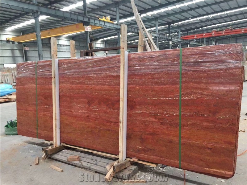 Red Travertine Slab