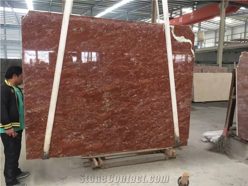 Rose Red Marble Slab for Floor Tile