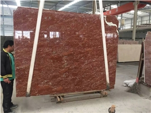 Rose Red Marble Slab for Floor Tile