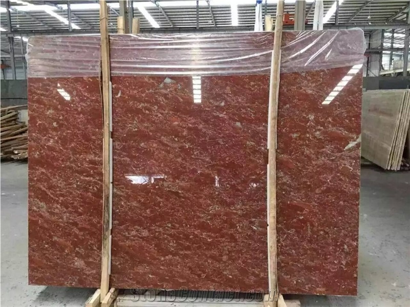 Rose Red Marble Slab for Floor Tile