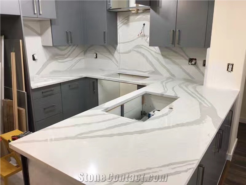 Royal White Artificial Quartz Stone for Countertop
