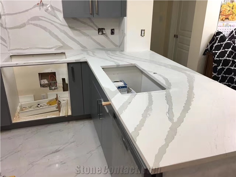 Royal White Artificial Quartz Stone for Countertop
