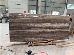 Silver Grey Travertine Slab for Exterior Project Silver Grey Travertine Slab for Exterior Project
