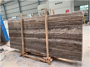 Silver Grey Travertine Slab for Exterior Project