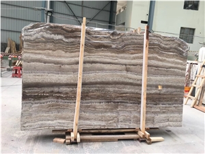 Silver Grey Travertine Slab for Exterior Project