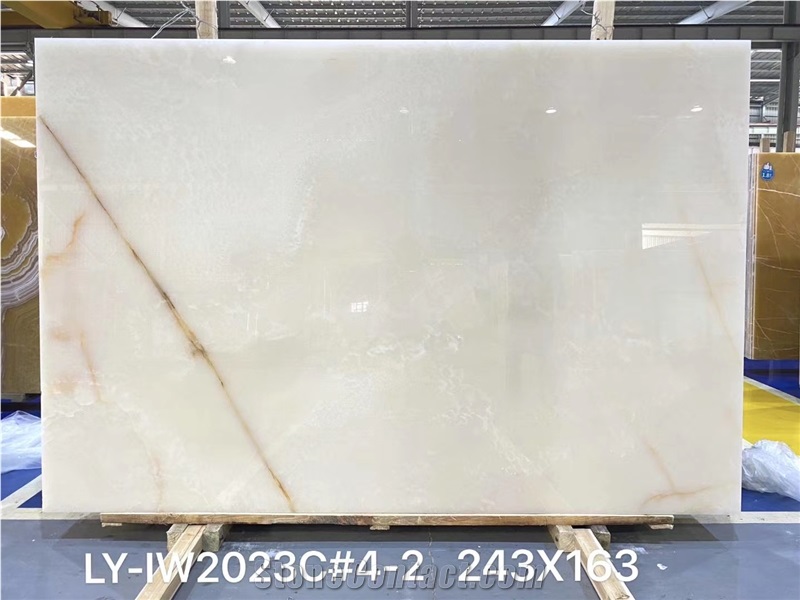 Titanium White Onyx Slab for Project