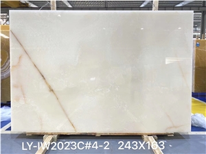 Titanium White Onyx Slab for Project