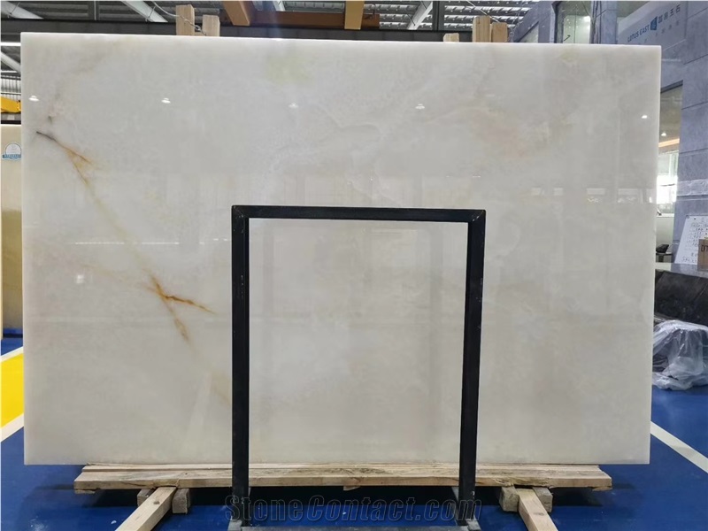 Titanium White Onyx Slab for Project