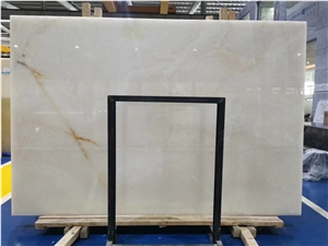 Titanium White Onyx Slab for Project