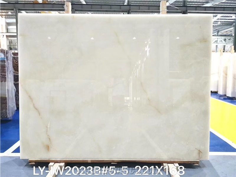 Titanium White Onyx Slab for Project