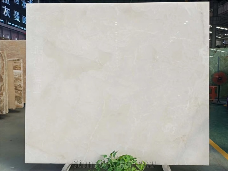 Titanium White Onyx Slab for Project