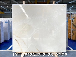Titanium White Onyx Slab for Project