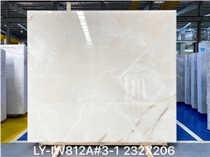 Titanium White Onyx Slab for Project