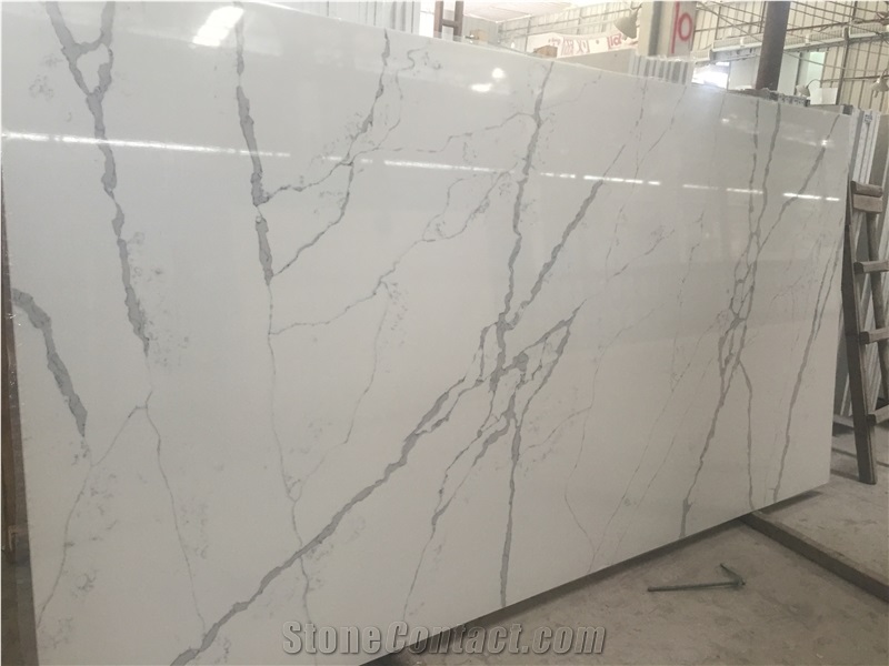 White Artificial Quartz Stone for Countertop