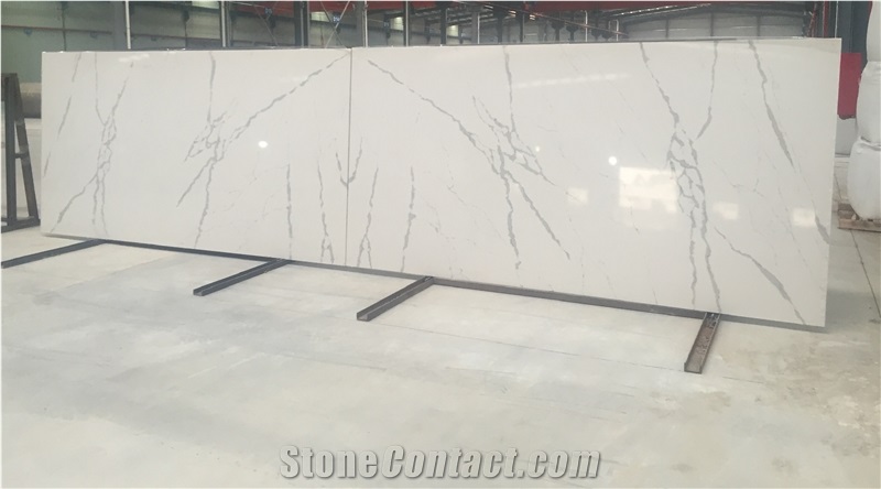White Artificial Quartz Stone for Countertop