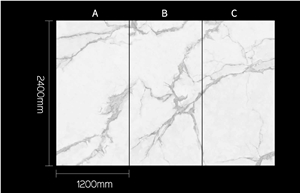 White Calacatta Quartz Slab Artificial Stone