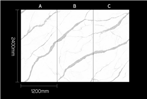 White Calacatta Quartz Slab Artificial Stone