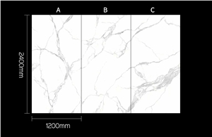 White Calacatta Quartz Slab Artificial Stone