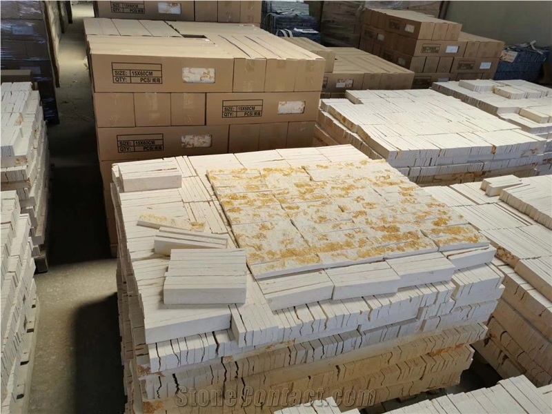 White Culture Stone Mosaic Veneer for Wall Decor