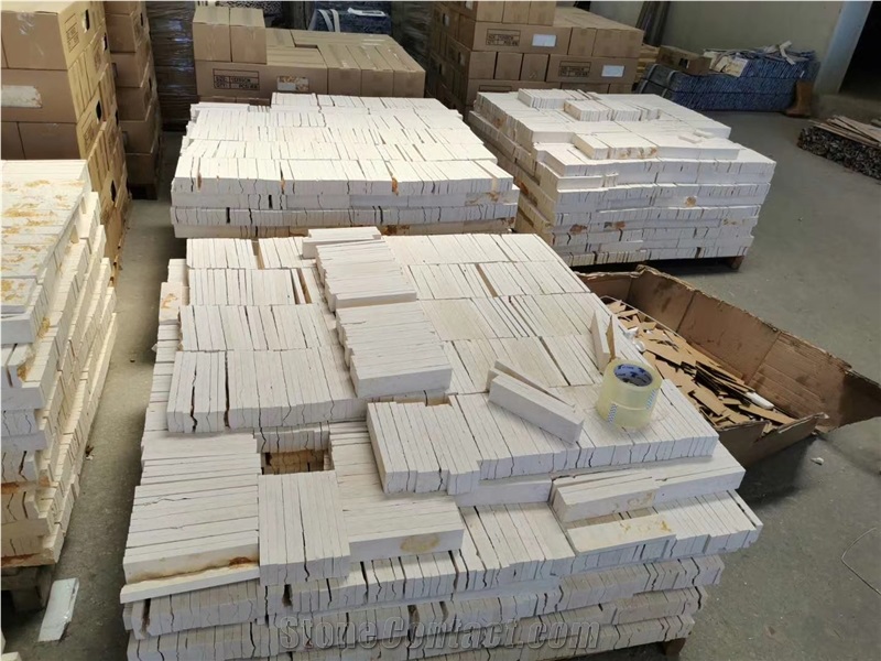 White Culture Stone Mosaic Veneer for Wall Decor