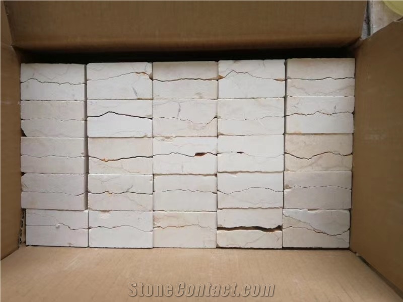 White Culture Stone Mosaic Veneer for Wall Decor