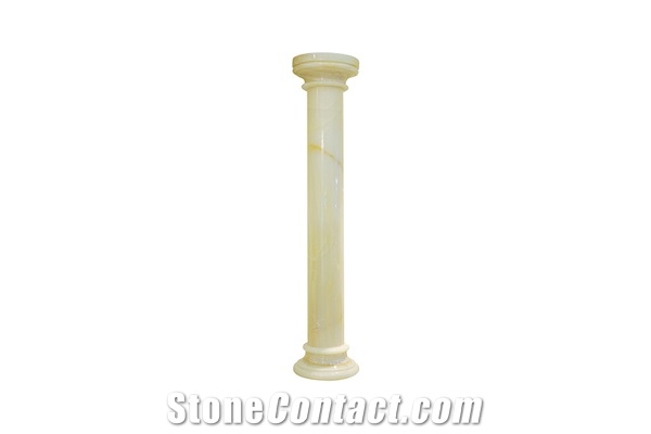 White Onyx Stone Columns for Luxury Villa