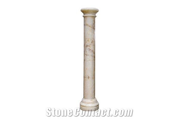White Onyx Stone Columns for Luxury Villa