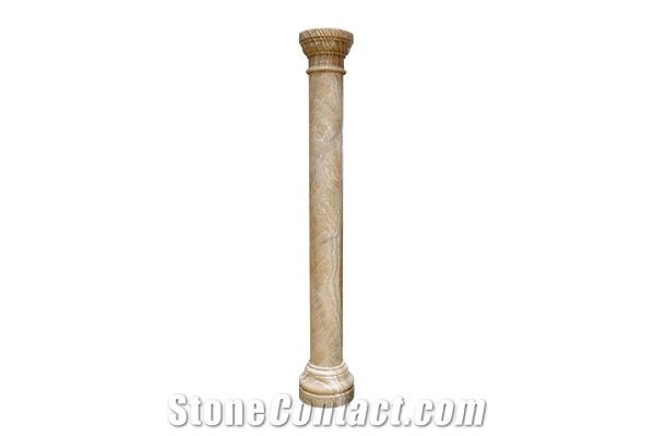 White Onyx Stone Columns for Luxury Villa
