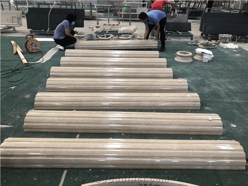White Onyx Stone Columns for Luxury Villa