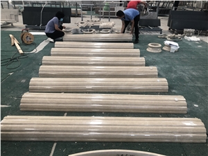 White Onyx Stone Columns for Luxury Villa