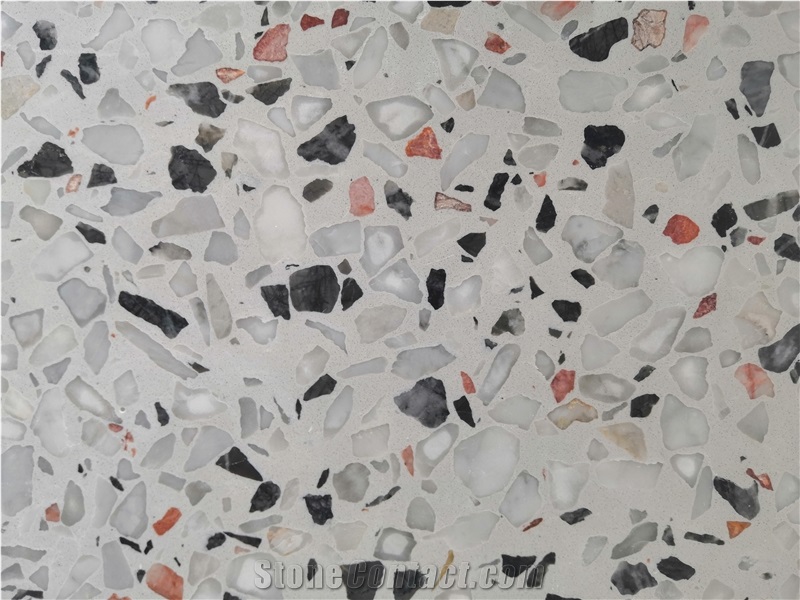 White Terrazzo Tile for Kitchen Floor