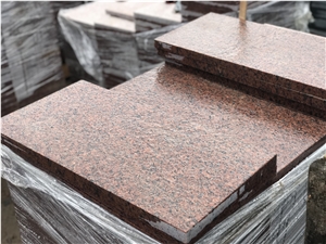 Leznykivske Granite, Maple Red Ukraine, Leznykivskoe Red Granite Facing Tiles