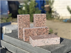 Pavement Tile, Road Surface Tiles, Leznykivskoe Red Granite Stone Paving