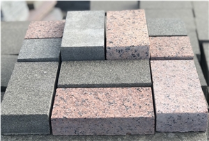 Pavement Tile, Road Surface Tiles, Leznykivskoe Red Granite Stone Paving