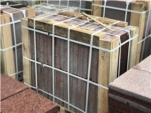 Pavement Tile, Road Surface Tiles, Leznykivskoe Red Granite Stone Paving