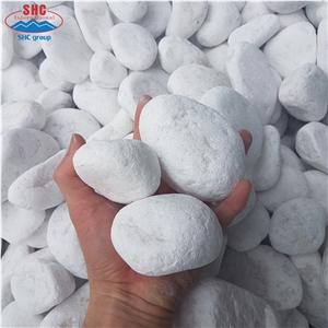 Size 80mm Smooth Snow White Pebble Stone