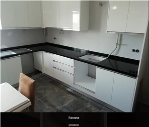 Cimstone Savana Black Quartz Stone Countertop