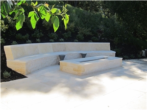 Sandstone Bench, Garden Fire Pit