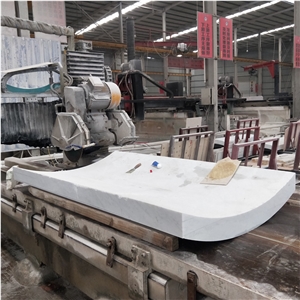 Arc Shape Beige Marble Cladding Column Covering Panels