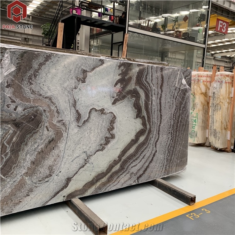 Beautiflu Brown Marble With Dragon Veins Slab