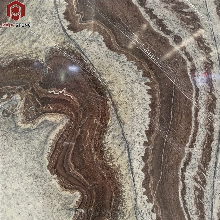 Beautiflu Brown Marble With Dragon Veins Slab