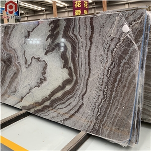 Beautiflu Brown Marble With Dragon Veins Slab
