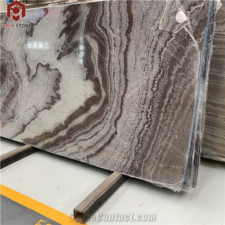 Beautiflu Brown Marble With Dragon Veins Slab