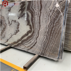 Beautiflu Brown Marble With Dragon Veins Slab