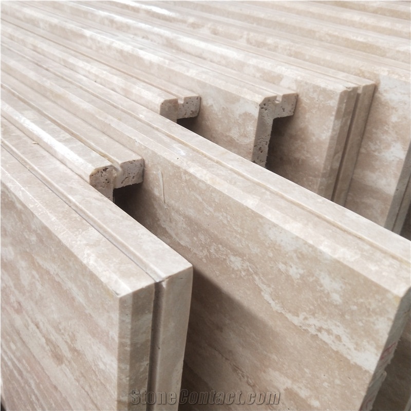Beige Travertine Bathroom Countertop Decor