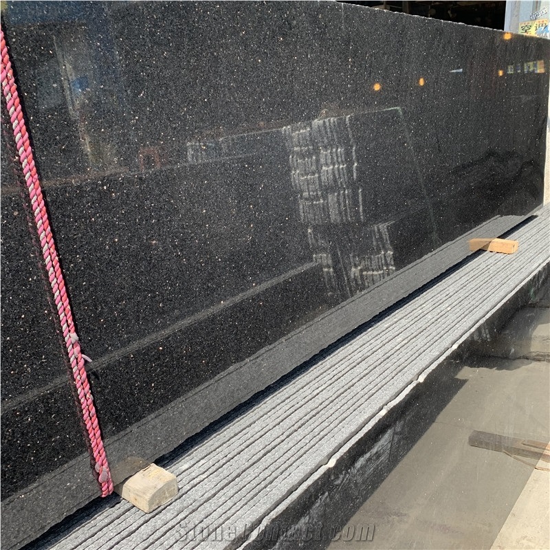 Black Galaxy Granite Slab For Wall And Floor Decortaion