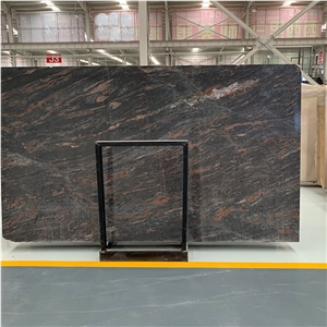 Black With Red Tropical Black Granite Slab