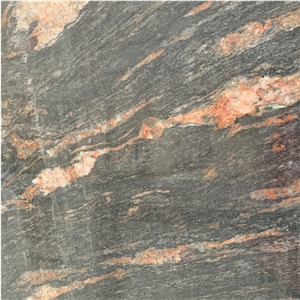 Black With Red Tropical Black Granite Slab
