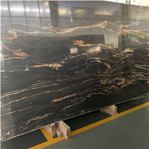 Brasil Imported Royal Gold Silk Cosmic Black Slabs